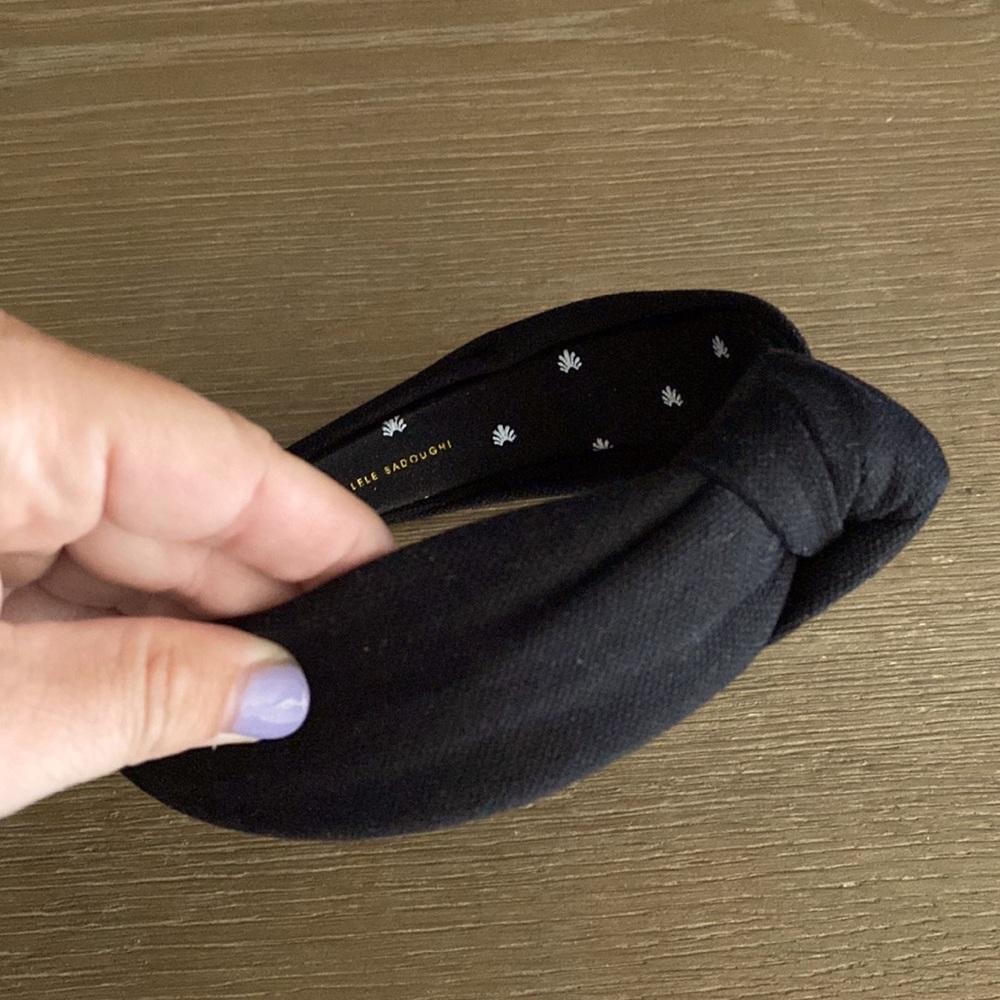 Lele Sadoughi Black Woven Knot Headband